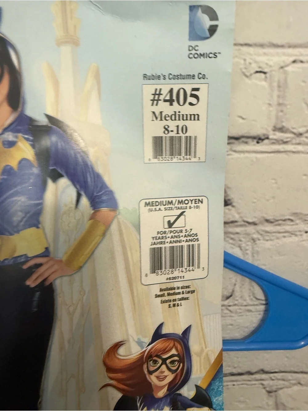 Rubie's Batgirl Costume - Blue & Yellow DC comics Halloween medium 8-10 new